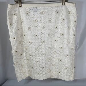 Talbots cream eyelet Skirt